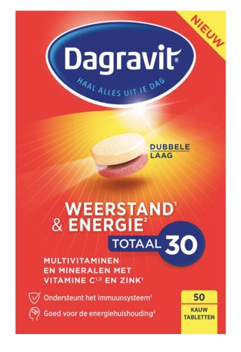 Dagravit Totaal 30 Weerstand & Energie 50 kauwtabletten