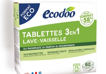 Ecodoo Vaatwas tabletten 3-in-1 geconcentreerd XL bio (60 Stuks)