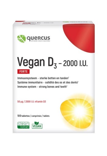 Quercus Vitamine D3-2000 i.u. vegan (100 Tabletten)