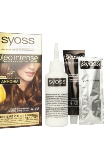 Syoss Color Oleo Intense 4-08 licht goudbruin haarverf (1 Set)