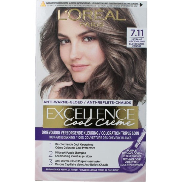 Excellence Cool creme 7.11 ultra asblond 1 Stuks