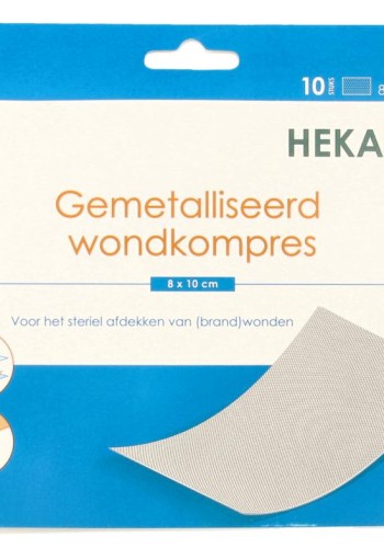 Heka Klein Wondkompres gemetalliseerd 8 x 10 cm steriel (10 Stuks)