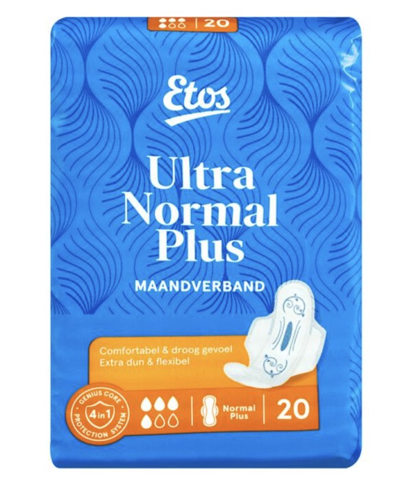 Etos Ul­tra nor­maal plus maand­ver­band 20 stuks