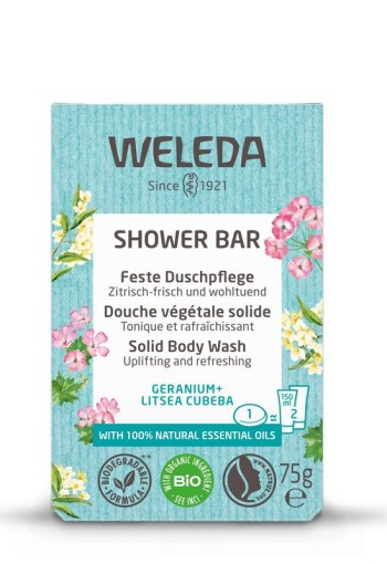 Weleda Shower bar geranium + litsea cubeba (75 Gram)