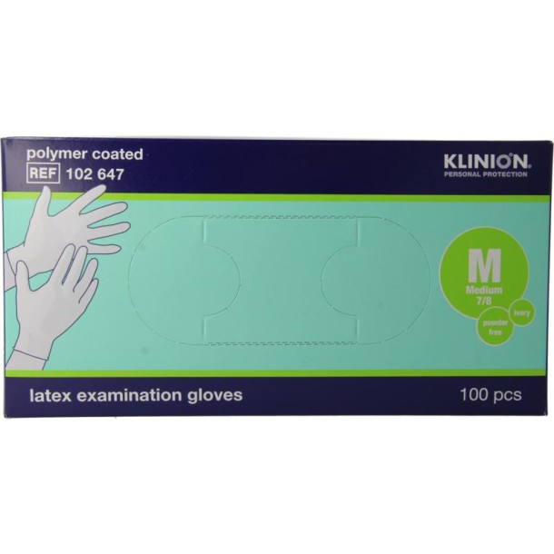 Klinion Onderzoekshandschoen prot latex maat M poedervrij (100 Stuks)