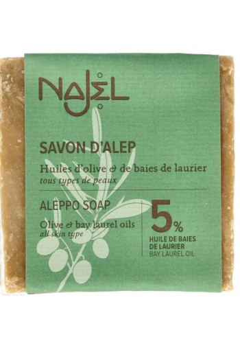 Najel Aleppo olijf zeep 5% laurier (190 Gram)
