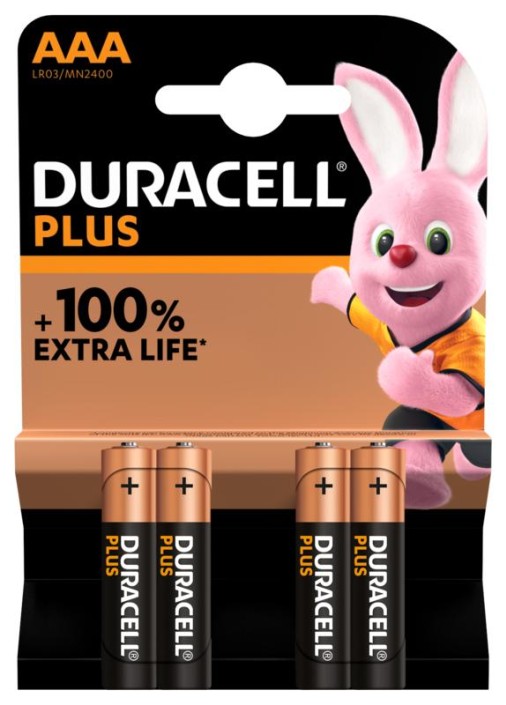 Duracell Alkaline plus AAA (4 Stuks)