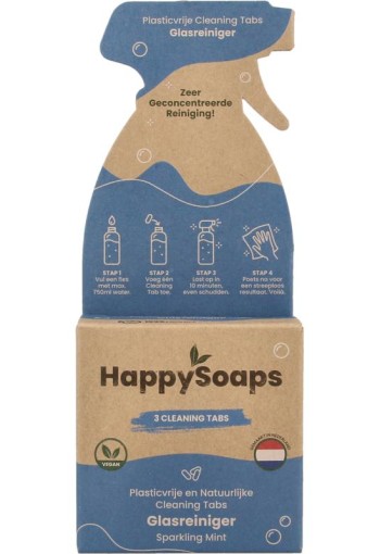 Happysoaps Cleaning tabs glasreiniger sparkling mint (3 Stuks)