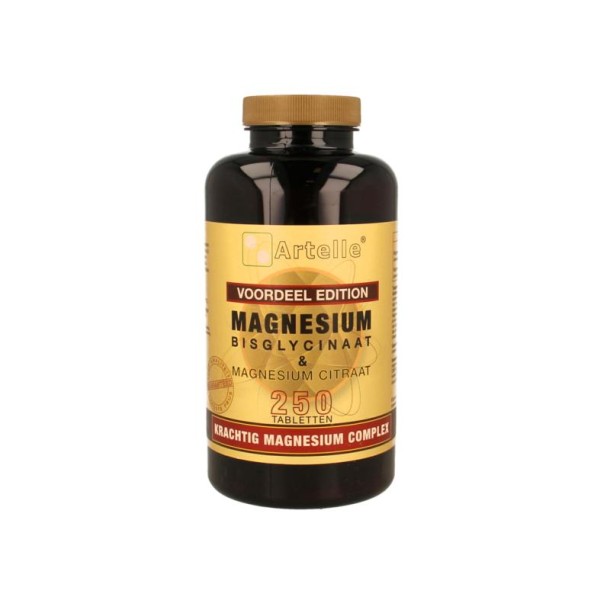 Artelle Magnesium bisglycinaat & citraat (250 Tabletten)