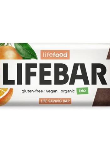 Lifefood Lifebar inchoco sinaasappel bio raw (40 Gram)