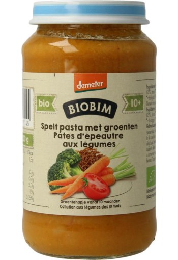 Biobim Speltpasta groente 10+ maanden demeter bio (220 Gram)