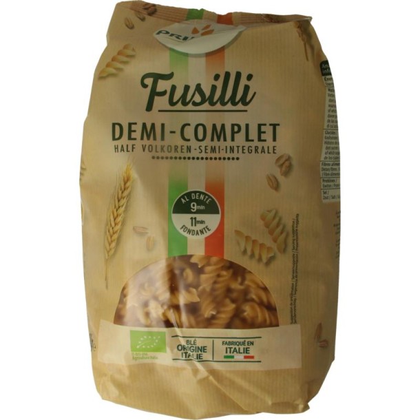 Primeal Fusilli halfvolkoren familie verpakking bio (1 Kilogram)
