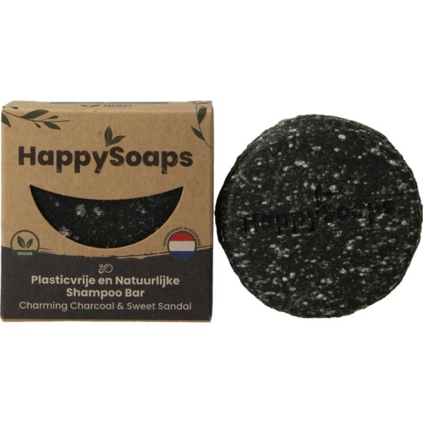 Happysoaps Shampoo bar charming charcoal & sweet sandal (70 Gram)
