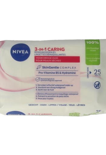 Nivea Verzachtende doekjes droge/gevoelige huid (25 Stuks)