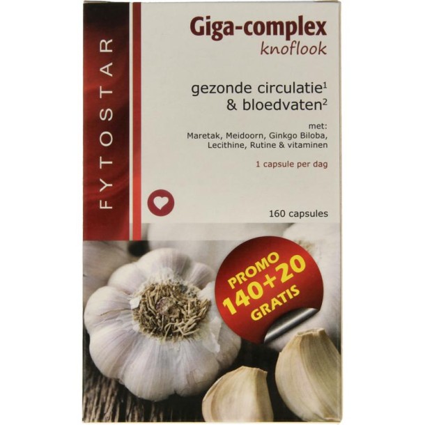Fytostar Giga complex knoflook (160 Capsules)