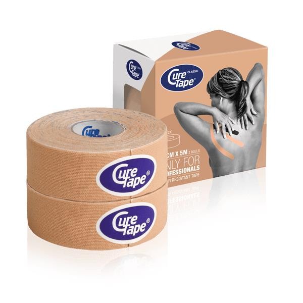 Cure Tape Kinesiotape 2.5cm x 5mtr beige (2 Stuks)