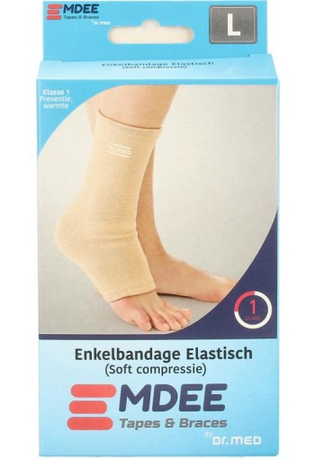 Emdee Elastic support enkel maat L huidskleur (1 Stuks)