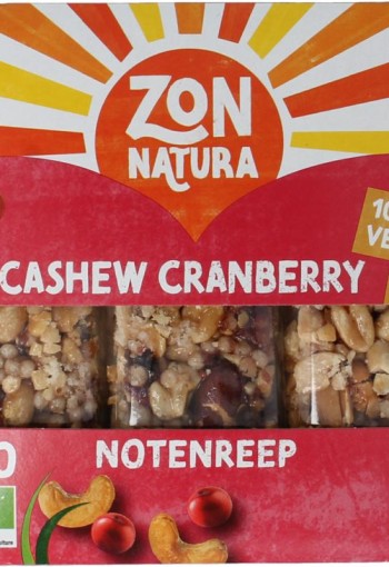 Zonnatura Notenreep cashew cranberry bio (75 Gram)