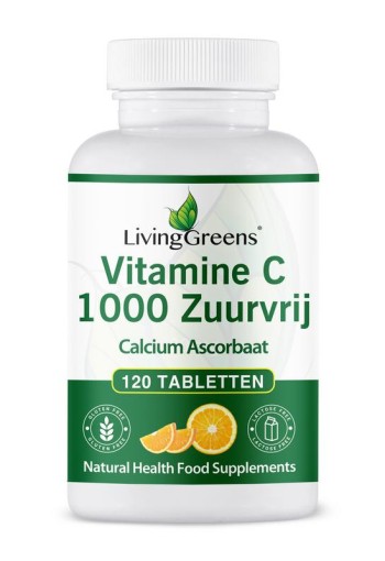 Livinggreens Vitamine C 1000 zuurvrij (120 Tabletten)