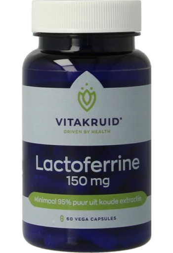 Vitakruid Lactoferrine 150 mg minimaal 95% puur + Vitamine C (60 Vegetarische capsules)