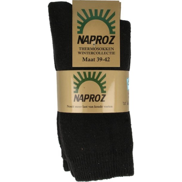 Naproz Thermo sokken zwart maat 39-42 (3 Paar)