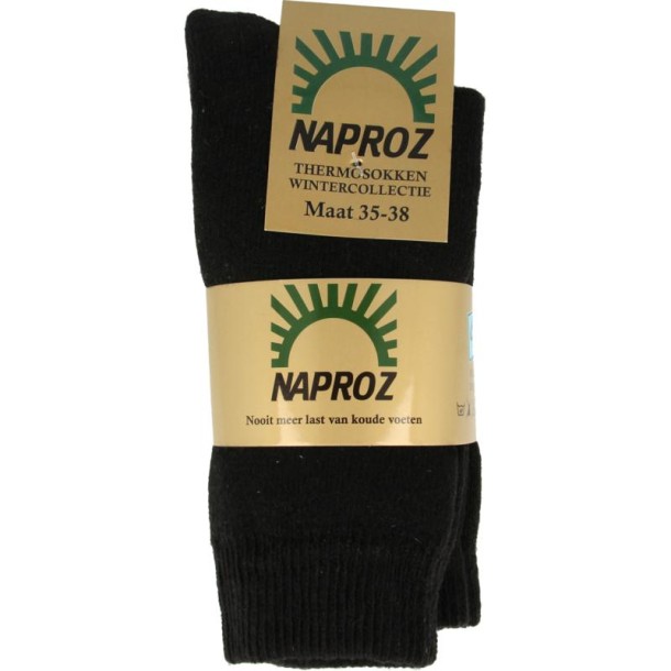 Naproz Thermo sokken zwart maat 35-38 (3 Paar)