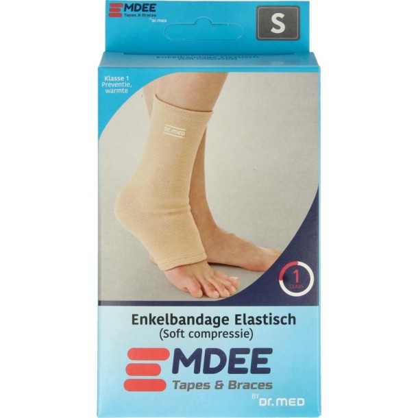 Emdee Elastic support enkel maat S huidskleur (1 Stuks)