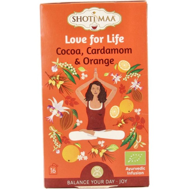 Shoti Maa Love for life cocoa, cardamom & orange bio (16 Zakjes)