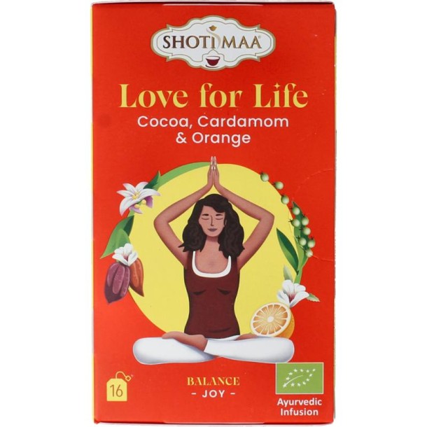 Shoti Maa Love for life cocoa, cardamom & orange bio (16 Zakjes)