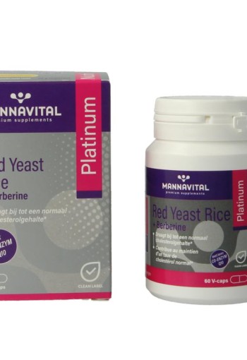 Mannavital Rode rijst + berberine platinum (60 Vegetarische capsules)
