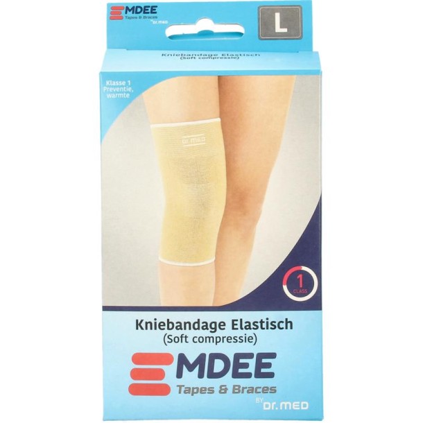 Emdee Elastic support knie maat L huidskleur (1 Stuks)