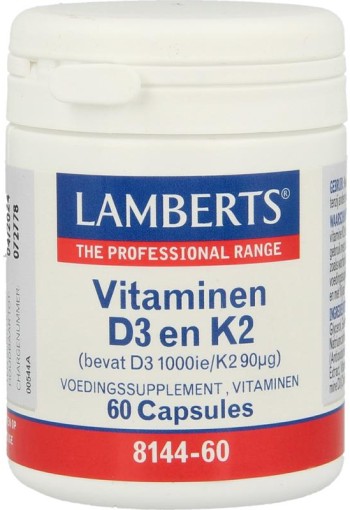 Lamberts Vitamine D3 1000IE en K2 90mcg (60 Capsules)