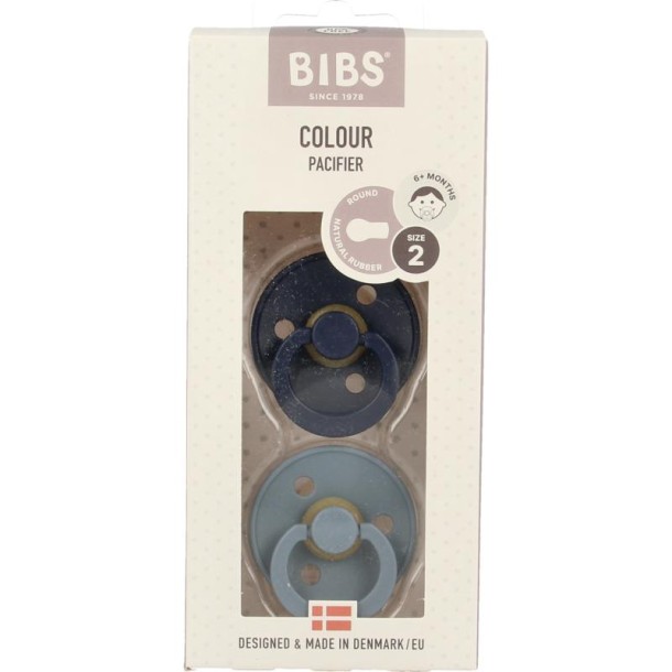 Bibs Fopspeen maat 2 deep space/petrol 2 pack (2 Stuks)