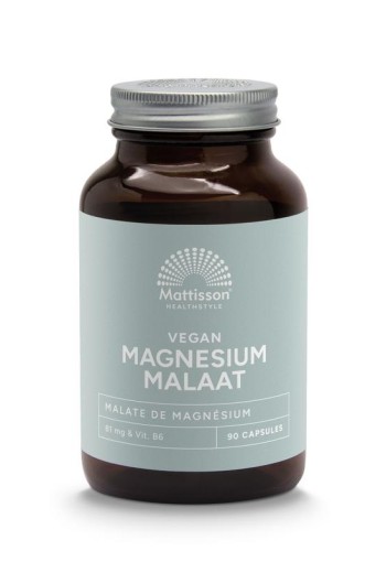 Mattisson Magnesium malaat met actieve vorm vit. b6 (90 Vegetarische capsules)