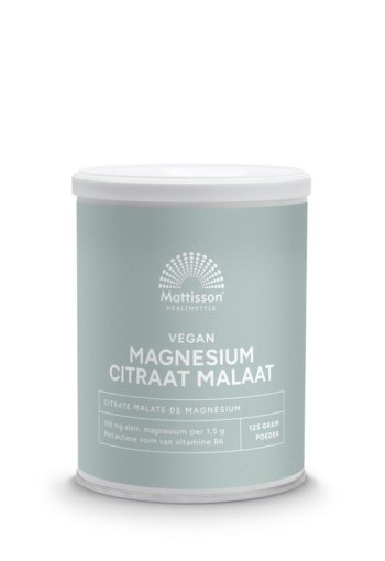 Mattisson Magnesium citraat malaat met actieve vorm vit. b6 (125 Gram)