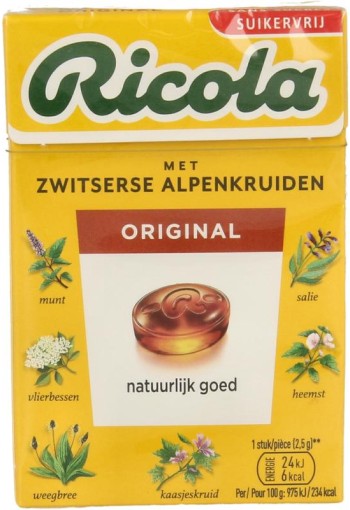 Ricola Original suikervrij doosje (50 Gram)