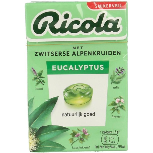 Ricola Eucalyptus suikervrij (50 Gram)