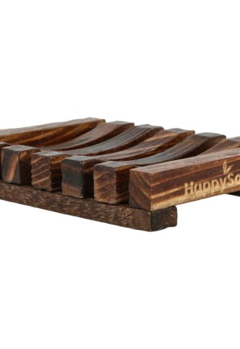 Happysoaps Shampoo bar/zeep houder van donker hout (1 Stuks)