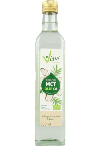 Vitiv MCT olie C8 coconut pure 99% caprylic acid bio (500 Milliliter)