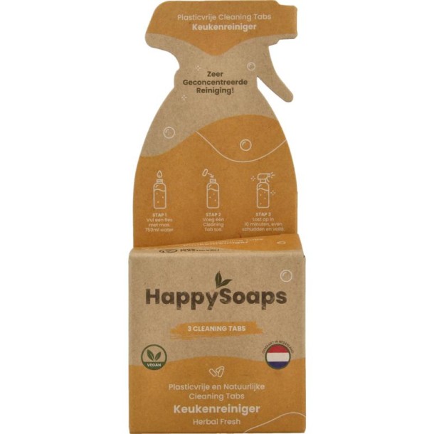 Happysoaps Cleaning tabs keukenreiniger herbal fresh (3 Stuks)