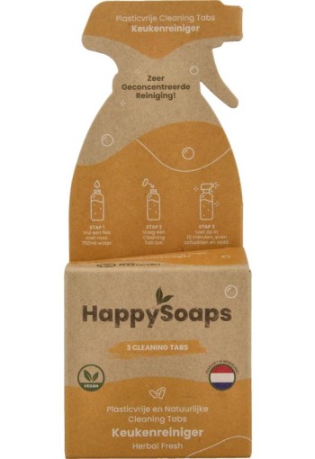 Happysoaps Cleaning tabs keukenreiniger herbal fresh (3 Stuks)