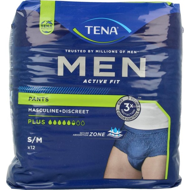 Tena Men active fit pants plus S/M (12 Stuks)