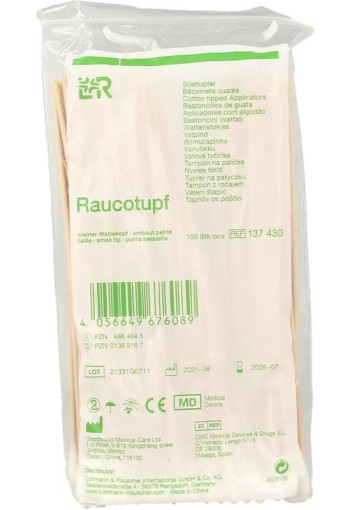 Lohmann & Rauscher Wattenstokje kleine tip hout 15cm (100 Stuks)