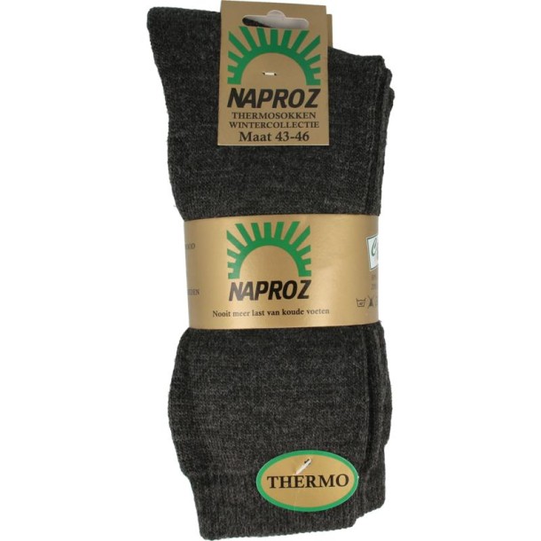 Naproz Thermo sokken grijs maat 43-46 (3 Paar)