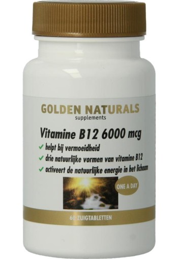 Golden Naturals Vitamine B12 6000mcg vega (60 Zuigtabletten)