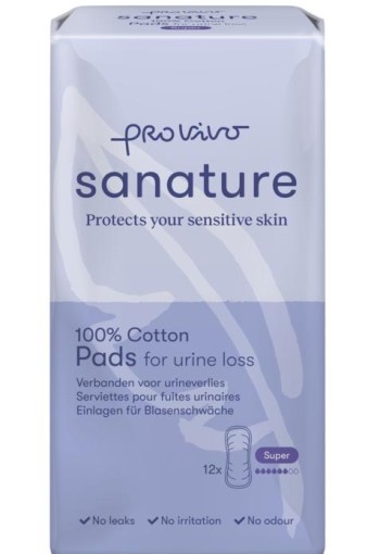 Sanature Pro vivo katoen incontinentie verband super (12 Stuks)