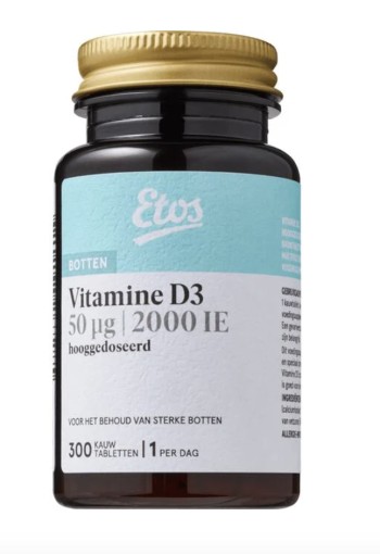 Etos Vitamine D3 50 ug Kauwtabletten Multifruit 300 stuks