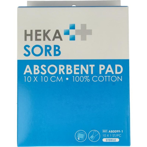 Heka Absorberend verband steriel 10 x 10cm (10 Stuks)