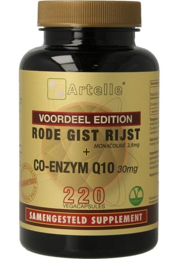 Artelle Rode gist rijst 100mg Q10 30mg (220 Vegetarische capsules)