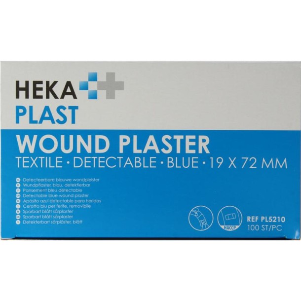 Hekaplast Pleister detectable 19 x 72 (100 Stuks)